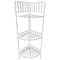 Santa's Workshop 40" Antique White 3-Tier Corner Shelf